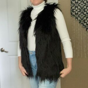 Furry Black Vest